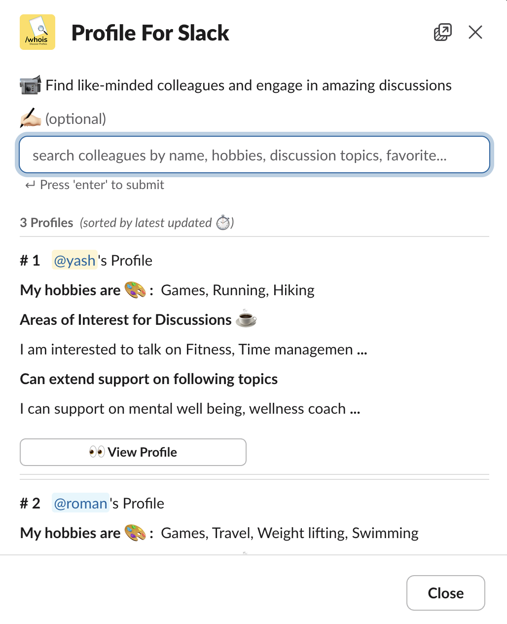 Profile For Slack screenshot 2